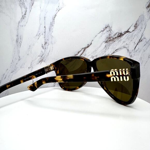 New MIU MIU Sunglasses Aviator Pilot Brown Honey Havana Tortoise main image 9